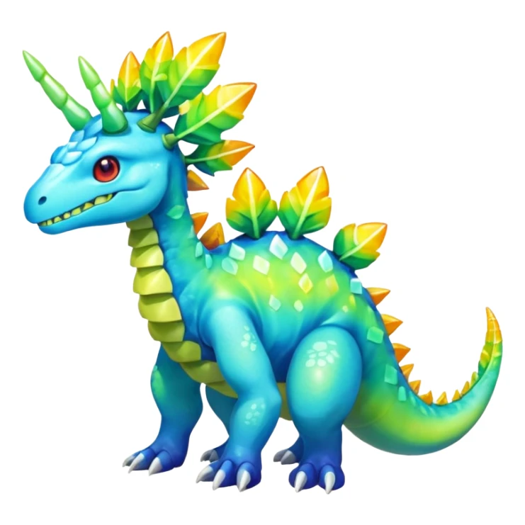 Shiny Aurorus-Heliolisk-Meganium-Fakémon-hybrid-creature (full body)  sticker