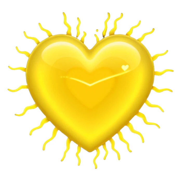yellow heart pulsating with yellow energy particles sticker