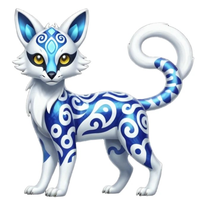 Shiny esoteric patterned Genet-Absol-Zeraora-Primagen-fusion-creature  sticker