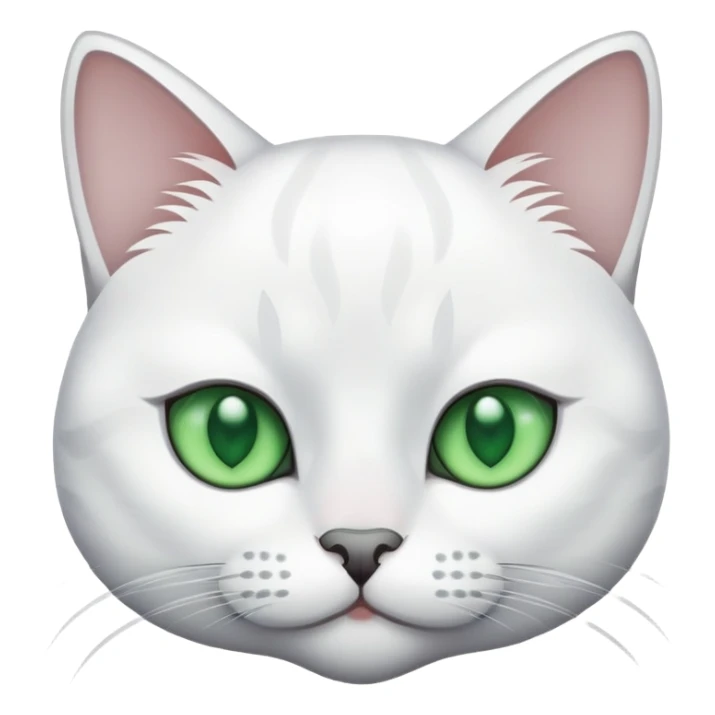 gato blanco con gris y ojos verdes sticker