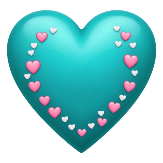Teal heart with little hearts and Belles wording sticker