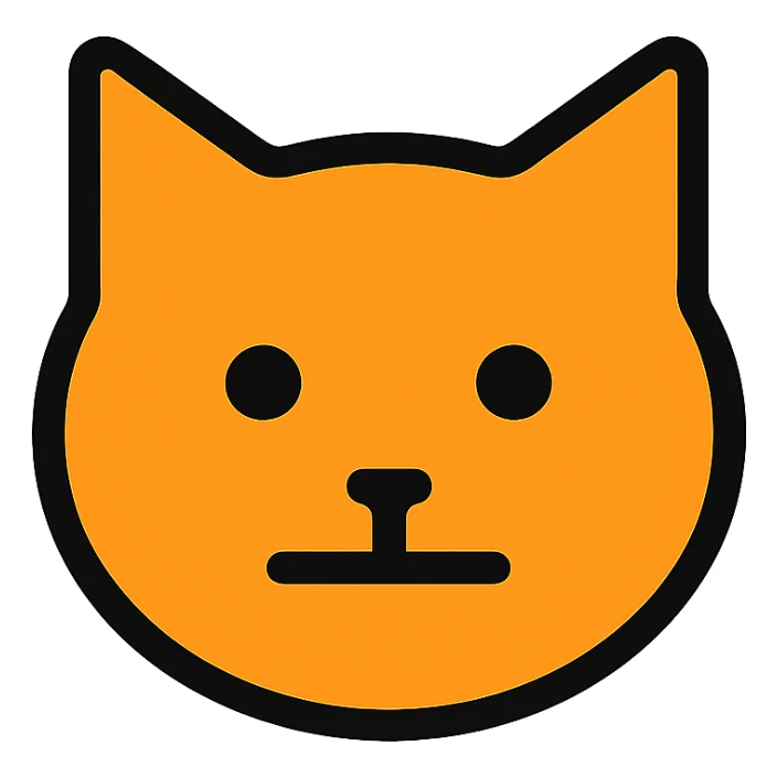 cat head only, neutral face, inspired by Ripple XRP logo, crypto project style sticker