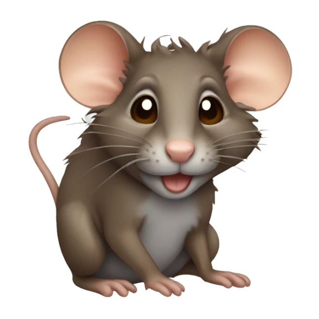 Brown rat with brown curly hair on the top sticker