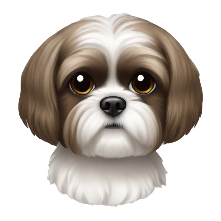 brunette shih tzu white girl cute short hair  sticker
