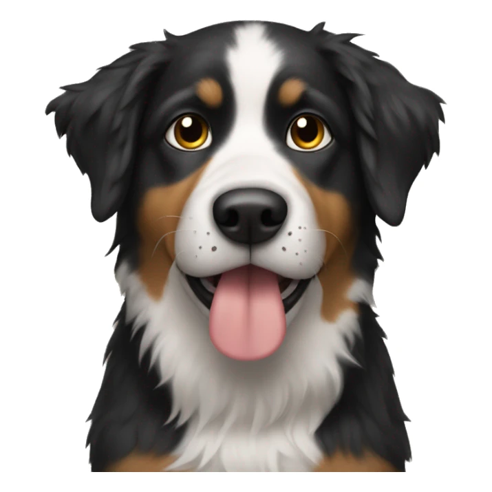 Now the dog is all sticky. He must ask his owner for a bath before dark.  sticker