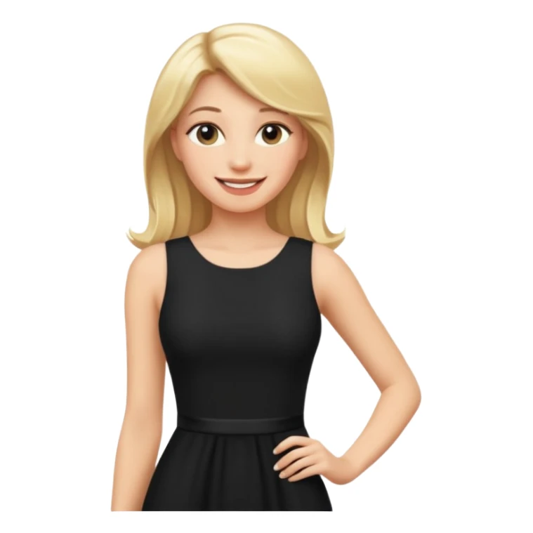 Blonde women, Long black tight sleveless dress sticker