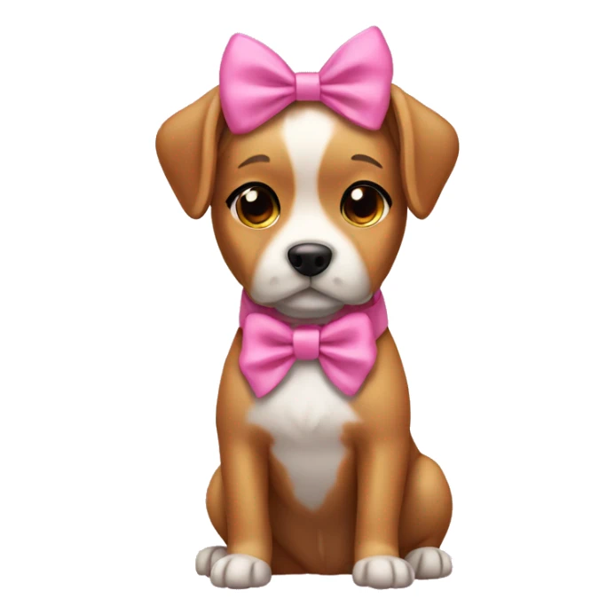 Dog girl wearing a bow pink sticker