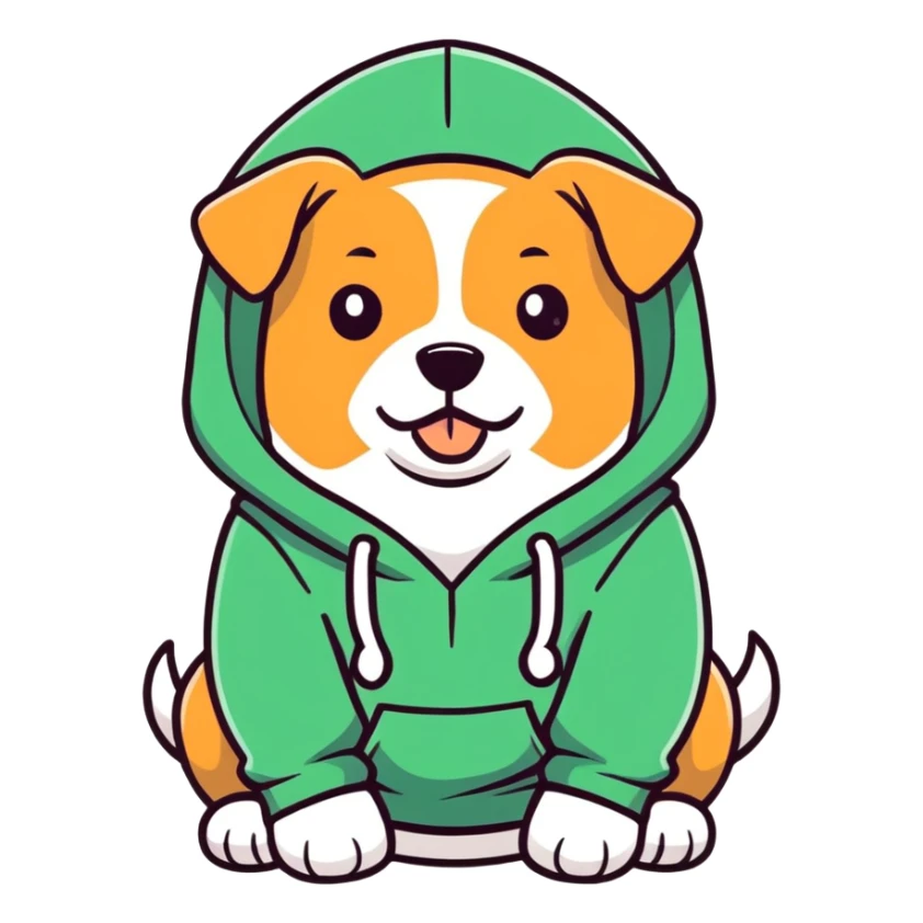 Dog wearing hoodie  sticker