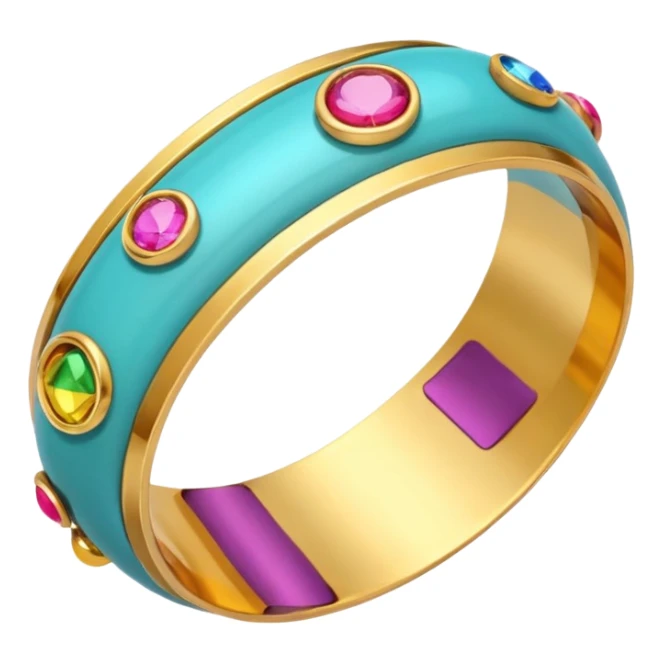 Cute colorful shiny bangles with golden bangles in between that has small cute jhumkhas in the hand sticker