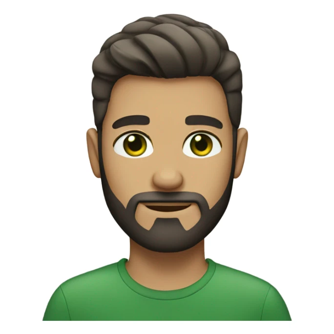 handsome man with beard and green eyes light natural skin sticker