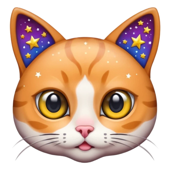 sticer cat and eyes stars sticker