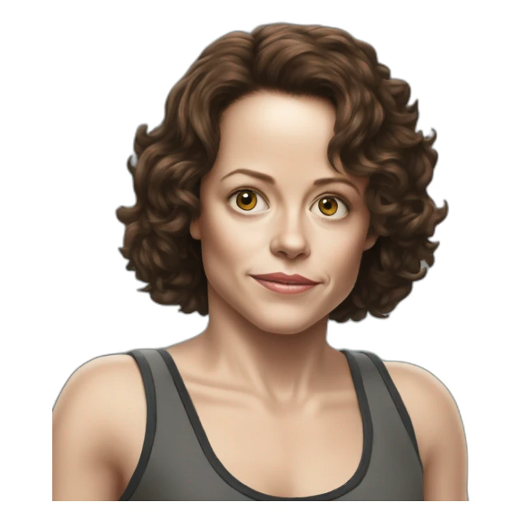 young sigourney weaver, tank top, from alien movie sticker