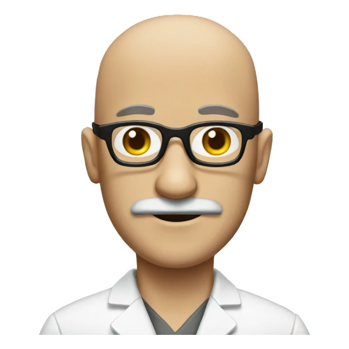 Pharmacy with bald but has mustache and wearing thick black glasses man sticker