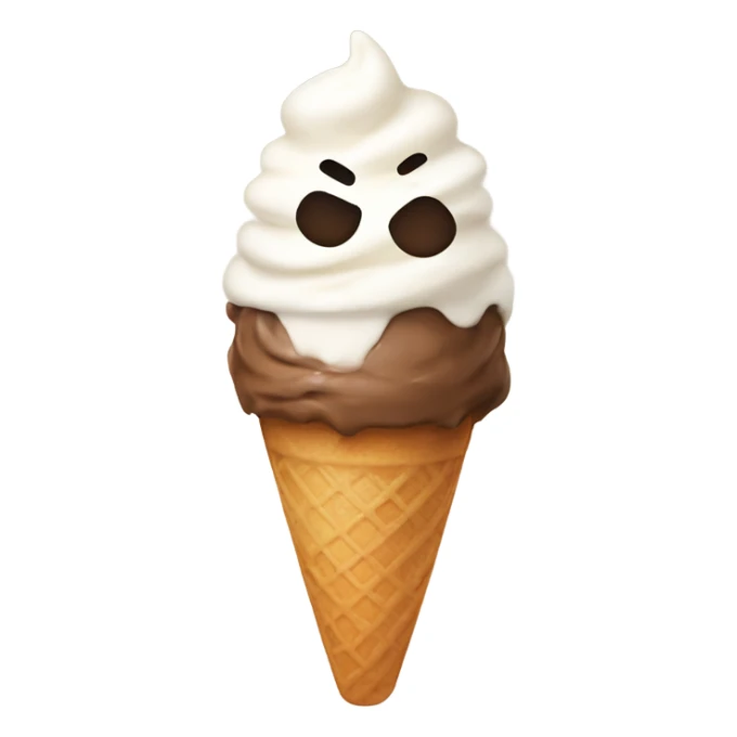 Ice cream on a cone with a happy face and hands and feet sticker