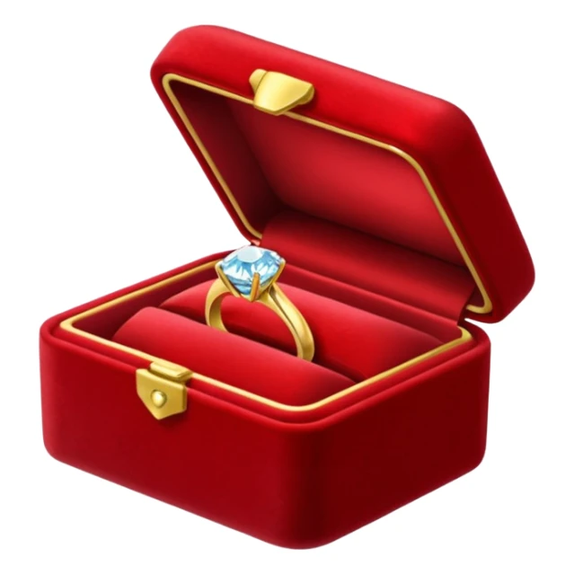 diamond jewelry ring in a red jewelry box sticker