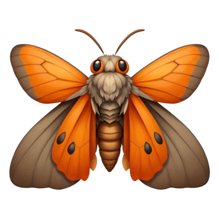 a moth head (just the Head) with orange antennas, slightly brown head sticker