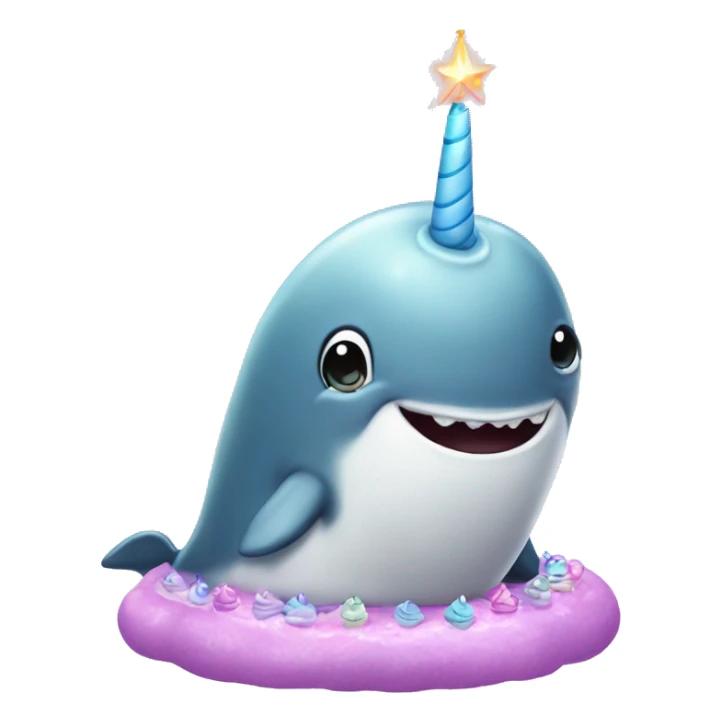 birthday cake narwhal sticker