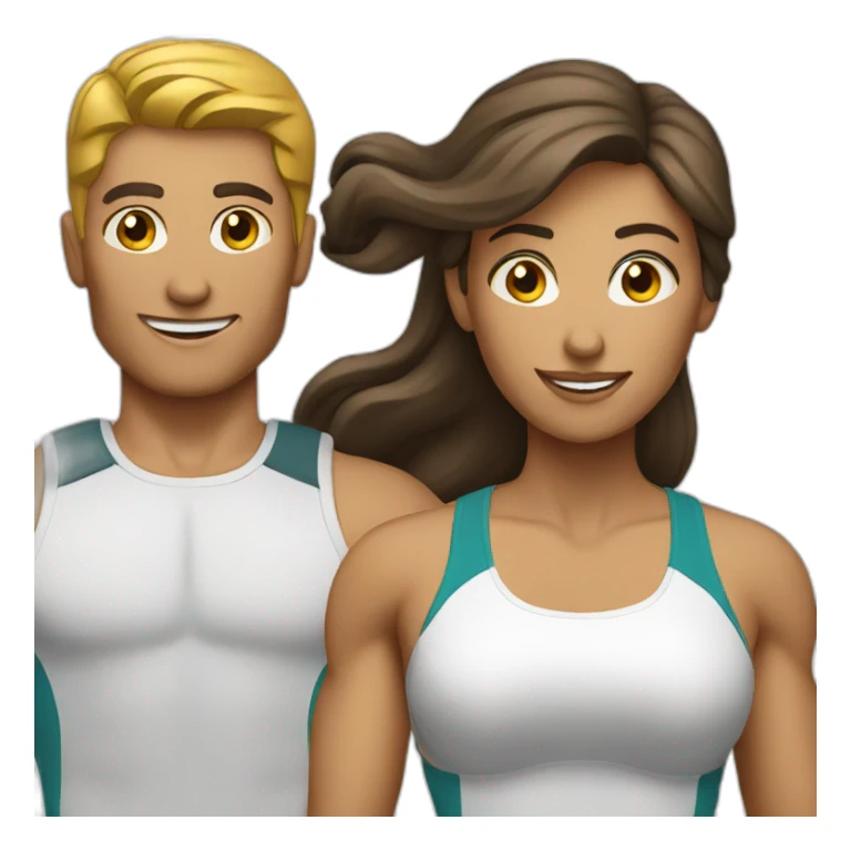 fitness coach female and male sticker