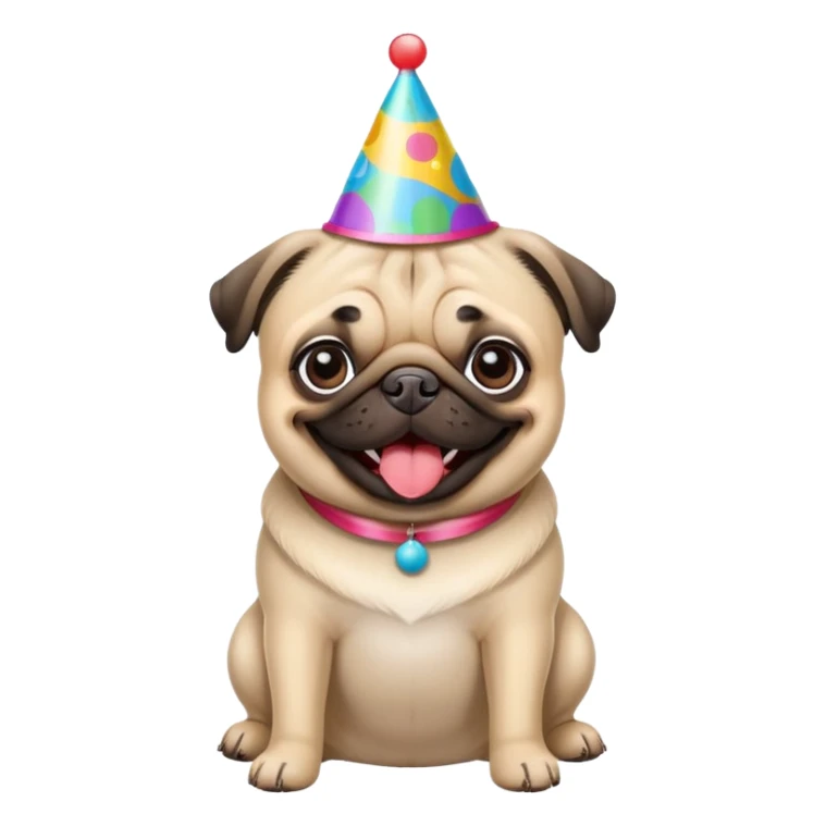 Pug saying happy birthday sticker