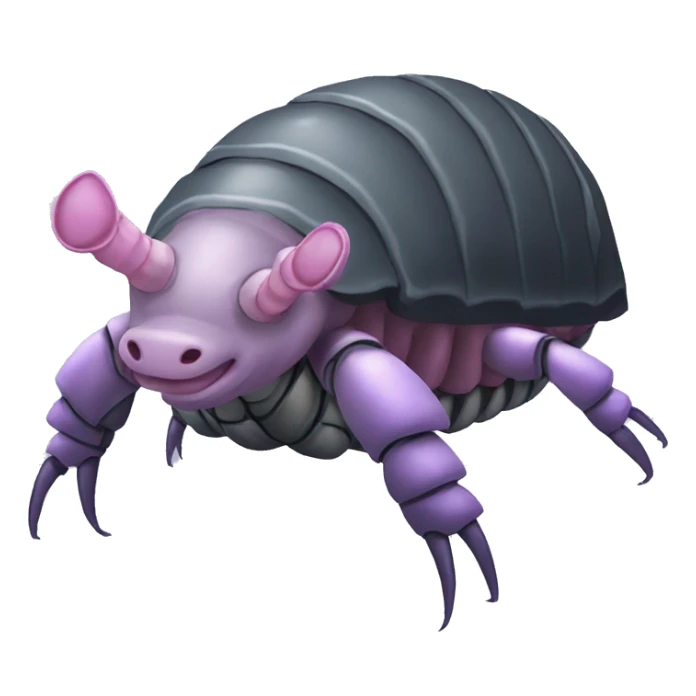 Lavender gray Pig armadillo centipede isopod lobster shrimp pig armadillo insect darth Vader face sticker
