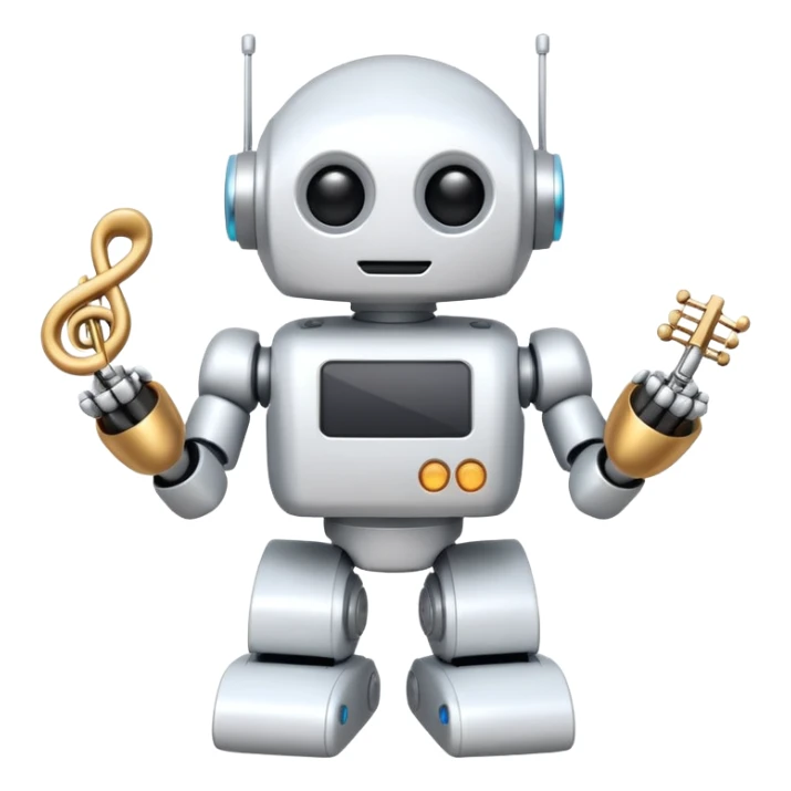 robot cartoon simple kid toy white innocent funny gudget chatGPT round adorable musical sticker