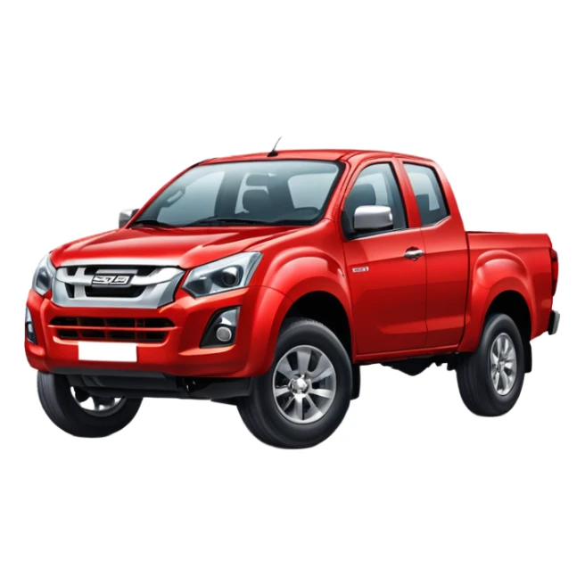 red isuzu d-max pickup truck driving  sticker