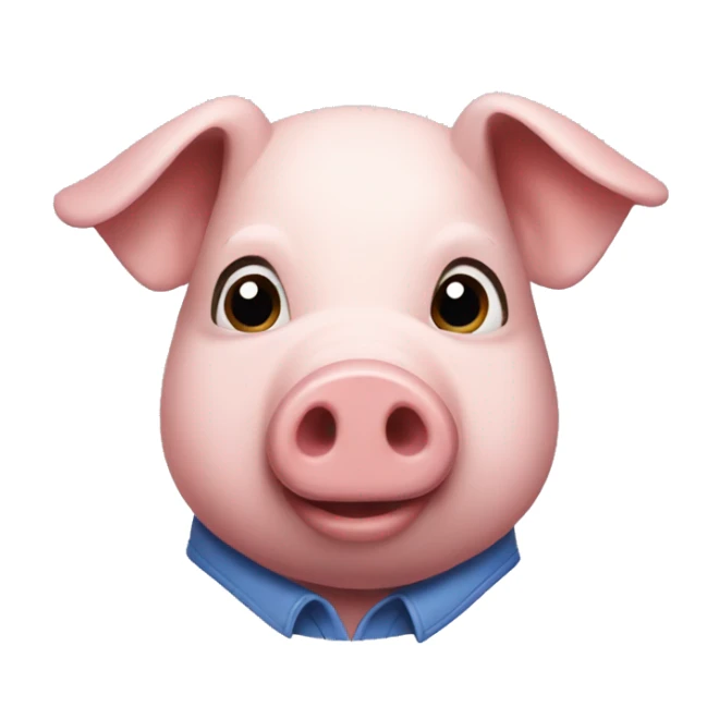 A pig wearing polo shirt and it's a PhD  sticker