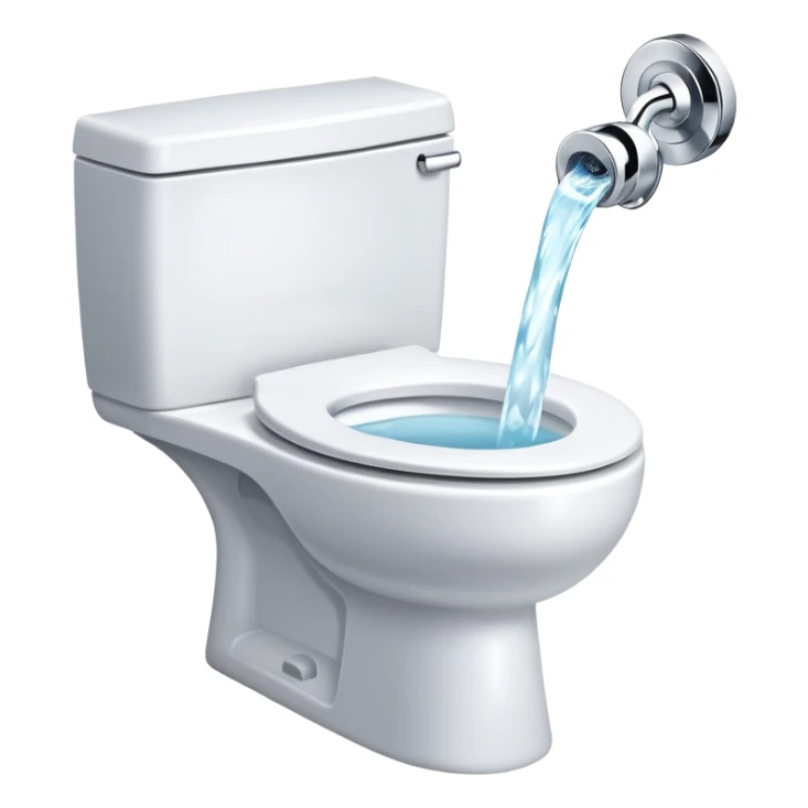 sparkling clean toilet with water swirling, simple and expressive sticker