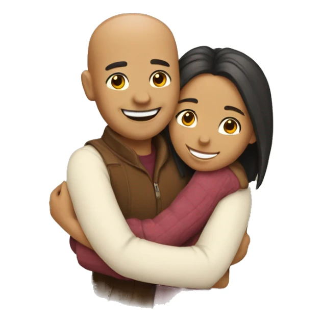 couple hug with warm smiles sticker