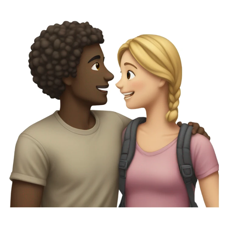 Girl in love with black guy sticker