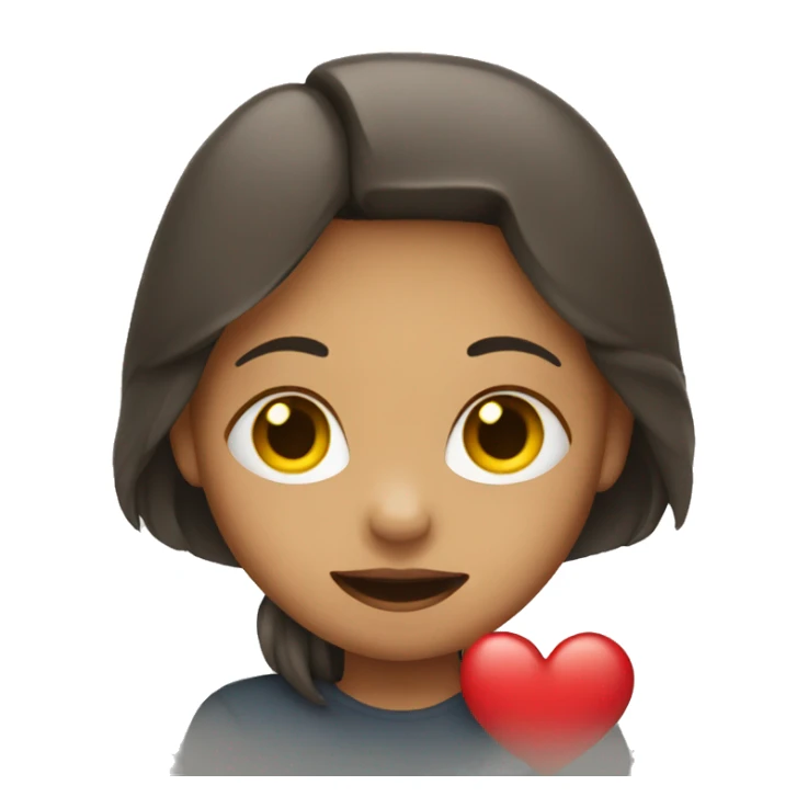 Girl holding a heart  sticker