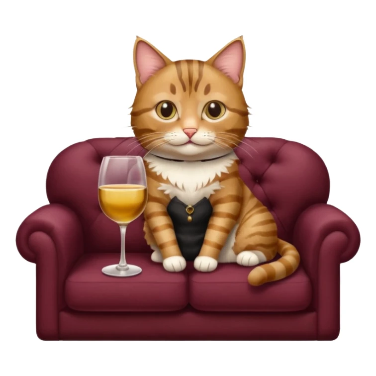 Cats On A Couch With Wine sticker