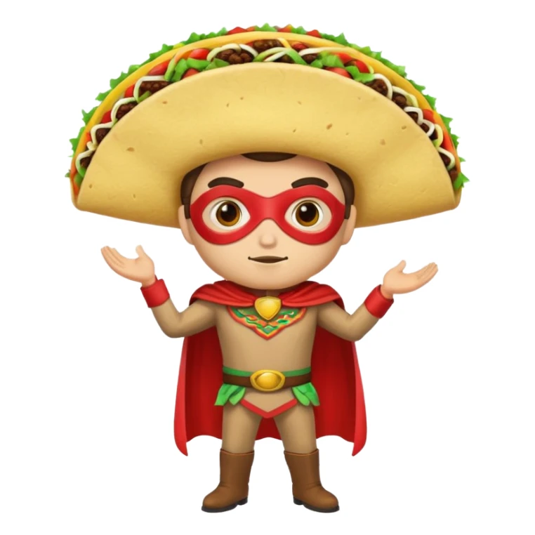 a hero who wear Taco costume  with a hero mask  sticker