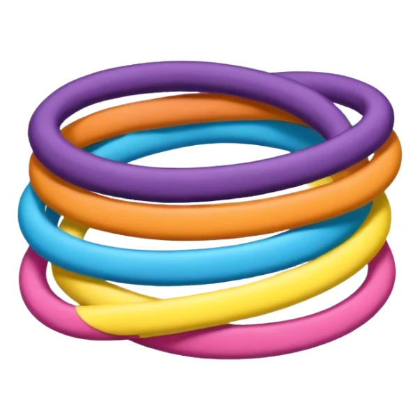 hair tie for tying hair，colourful，三根叠在一起，交错着叠 sticker