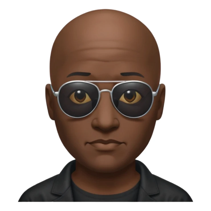 morpheus, bald, sunglasses, black skin sticker