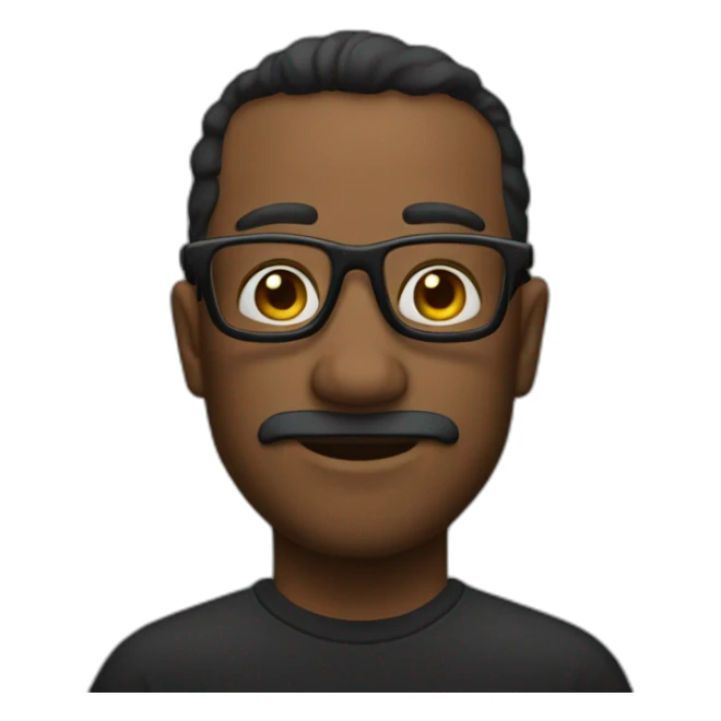 Calvo con gafas grandes negras sticker