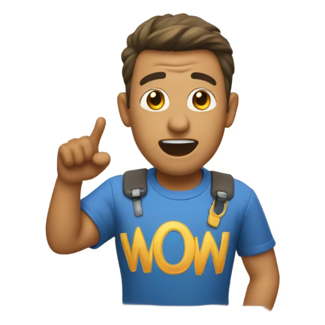 The word "WOW"  sticker