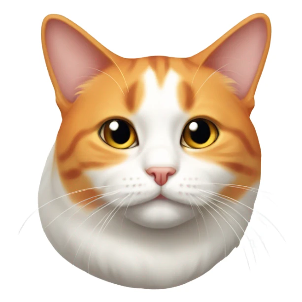 orange and white cat a little fat sticker
