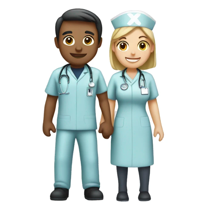 2 nurse male and 2 woman nurse next to eachother sticker