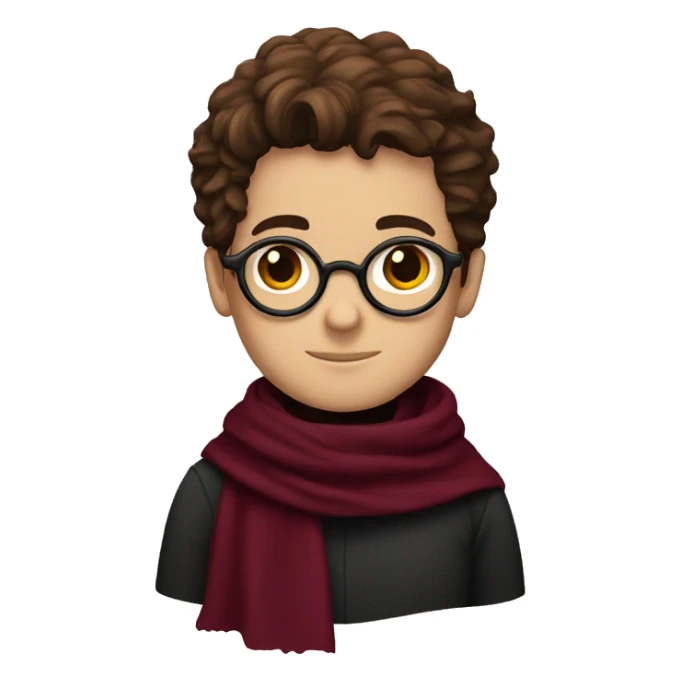 harry potter in a burgundy scarf sticker