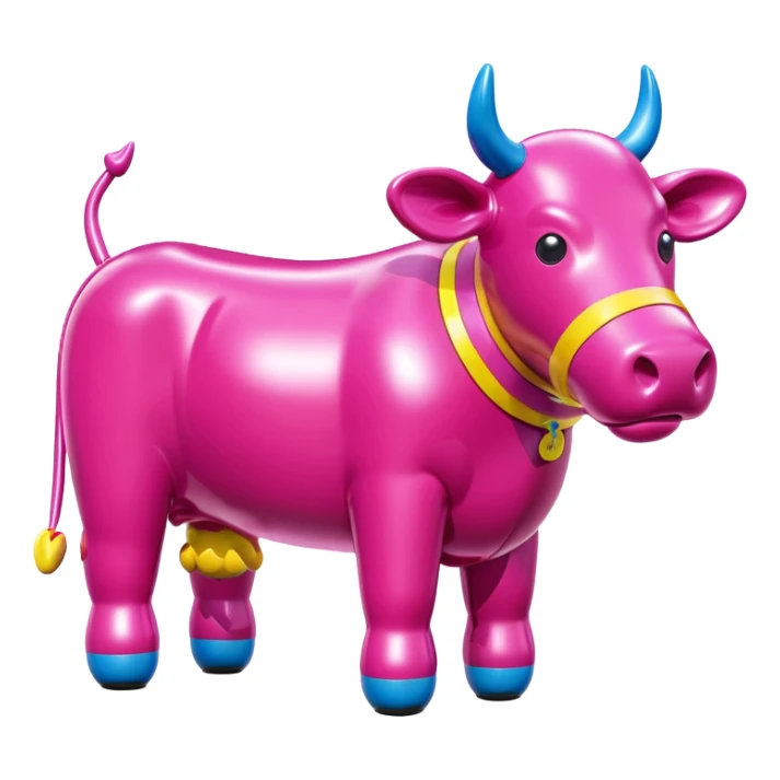   jeff koons style inflatable SPAM cow sculpture  sticker