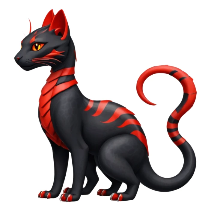 Salandit-Bastet-Fakémon-hybrid-creature (full body)  sticker