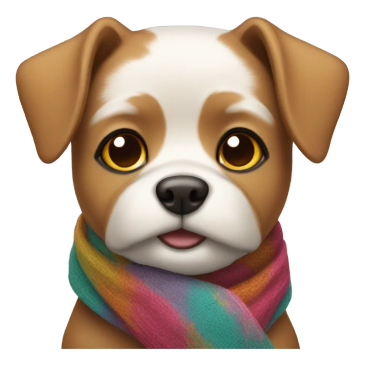 Little dog wearing a scarf sticker