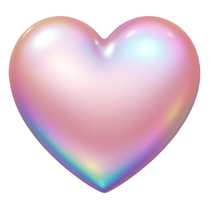 baby pink heart pearl sticker