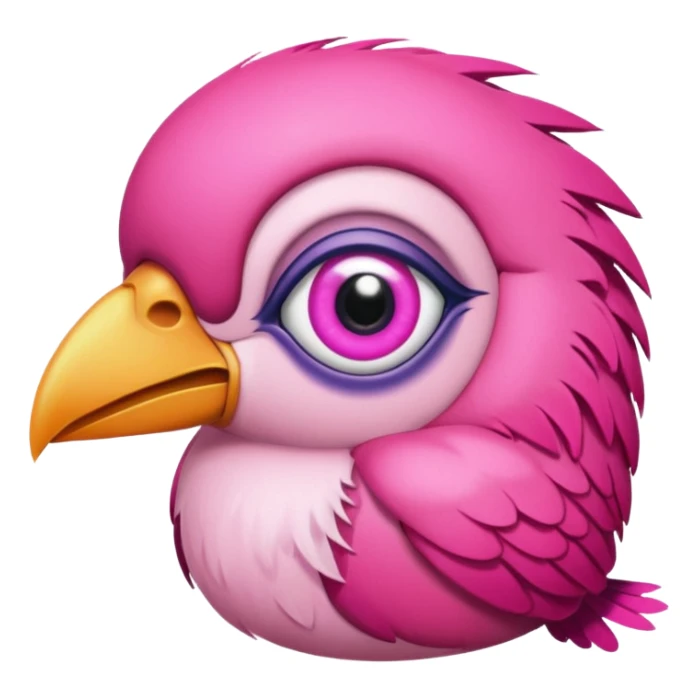 pink bird with piercings and tattooes two eyes sticker