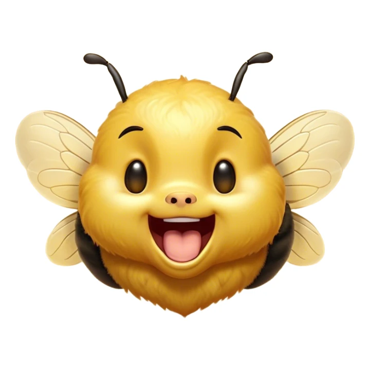 Cinematic Adorable Yawning Bee Portrait Emoji, Head tilted slightly with a dramatic, wide-open yawn, showcasing a tiny, fuzzy body with gently drooping wings and sleepy, half-closed eyes, Simplified yet irresistibly cute features, highly detailed, glowing with a soft, cozy golden glow, high shine, relaxed yet expressive, stylized with a dash of whimsical honey charm, soft glowing outline, capturing the essence of a drowsy bee that appears ready to stretch out for a nap! sticker