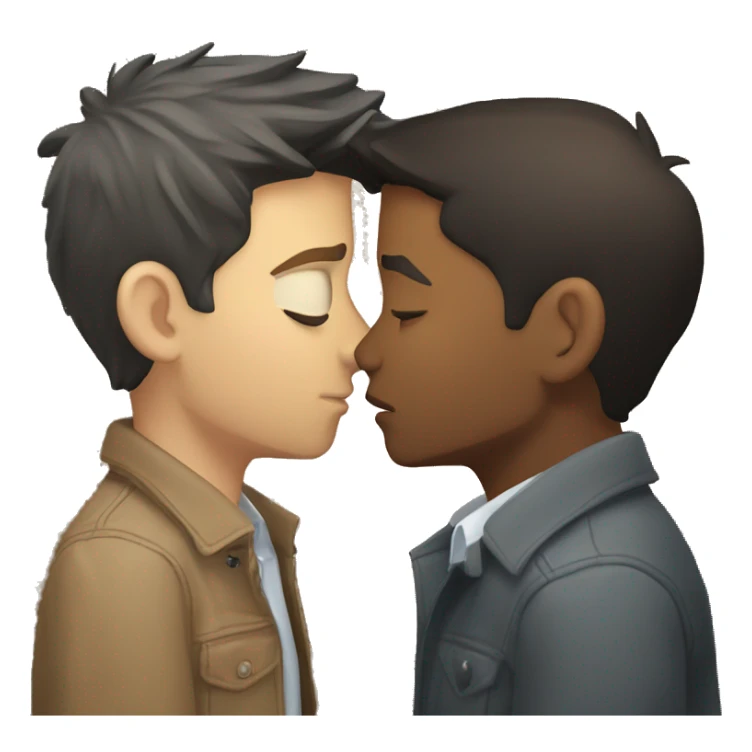 dean winchester kissing castiel eyes closed  sticker