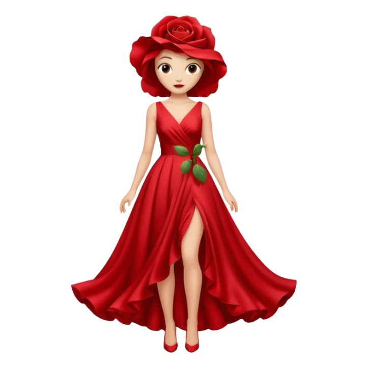 red rose dress no body sticker
