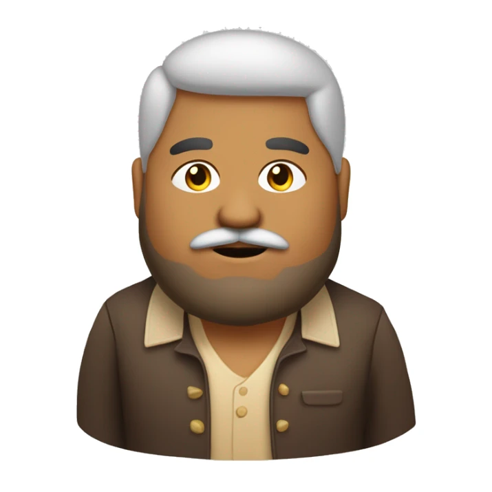chubby handsome wheat white indian man with little beard and mustache  sticker