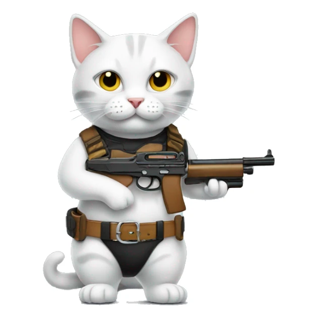 Cat wearing a gun belt sticker